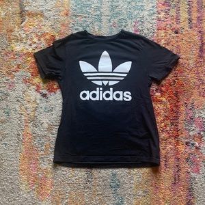 Girls Black Adidas Short Sleeve